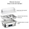 Chafers 8QT, Electric Chafing Dish Buffet Set, 1-3Pans Buffet Servers and Warmers Digital Display Temperature Warming Tray Stainless Steel Food Warmer, for Buffet/Weddings/Parties/Catering Events (Co view 2