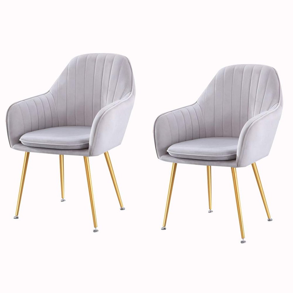 Modern Kitchen Dining Room Chairs Velvet Dining Chairs Set of 2,Kitchen Chair Living Room Armchair,Adjustable Rotation Non-Slip Foot Stainless Steel for Make-up Chair Kitchen Chair