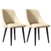 Kitchen Dining Room Furniture Chairs Kitchen Dining Chairs Set of 2 Living Room Side Chairs with Soft Pu Leather Cover Cushion Seat and Carbon Steel Legs Lounge Counter Chairs view 1