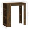 Dining Room Table Modern Kitchen Table Pub Desk Bar Table with Storage Rack Smoked Oak 40.2"x19.7"x40.7" Engineered Wood Suitable for Kitchen, Living Room, Bedroom view 2