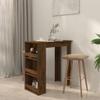 Dining Room Table Modern Kitchen Table Pub Desk Bar Table with Storage Rack Smoked Oak 40.2"x19.7"x40.7" Engineered Wood Suitable for Kitchen, Living Room, Bedroom view 4