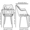 Kitchen Dining Room Furniture Chairs Dining Chair Set of 2 Modern Velvet Living Room Bedroom Kitchen Armchair Metal Legs Lounge Chair Home Chair (Color : Grey, Size : Black feet) view 3