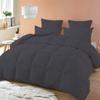 Balsara's Comforter - 100% Egyptian Cotton 800 Thread Count 400GSM Fiber Fill 3Pcs Comforter Set, Super Kiing Plus Size (120" x 120") Inch, Dark Grey Solid view 1