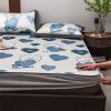 FCLDESHOP Elastic All Around Fitted Sheet,Summer Ice Silk Print Cool Fitted Sheets,Bedroom Hotel Solid Color Deep Pocket Mattress Protector Pillowcase,Garden,150 * 200cm (1pcs) view 2