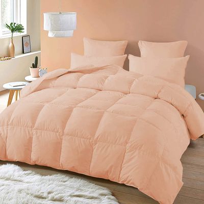 Balsara's Comforter - 100% Egyptian Cotton 800 Thread Count 400GSM Fiber Fill 1Pcs Comforter, Grand King Size (106" x 106") Inch, Blush Solid