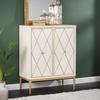 Southern Enterprises SEI Furniture Marradi Engineered Wood and Iron Bar Cabinet in White view 1