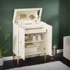 Southern Enterprises SEI Furniture Marradi Engineered Wood and Iron Bar Cabinet in White view 4