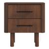 Ashcroft Furniture Co Stan Mid Century Solid Wood Walnut Nightstand Bed Side Tables with 2 Drawers view 1