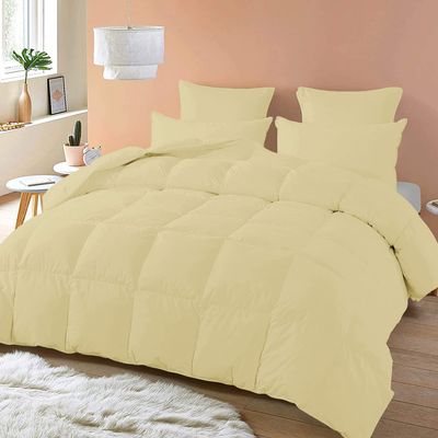 Balsara's Comforter - 100% Egyptian Cotton 800 Thread Count 400GSM Fiber Fill 1Pcs Comforter, Grand King Size (106" x 106") Inch, Ivory Solid