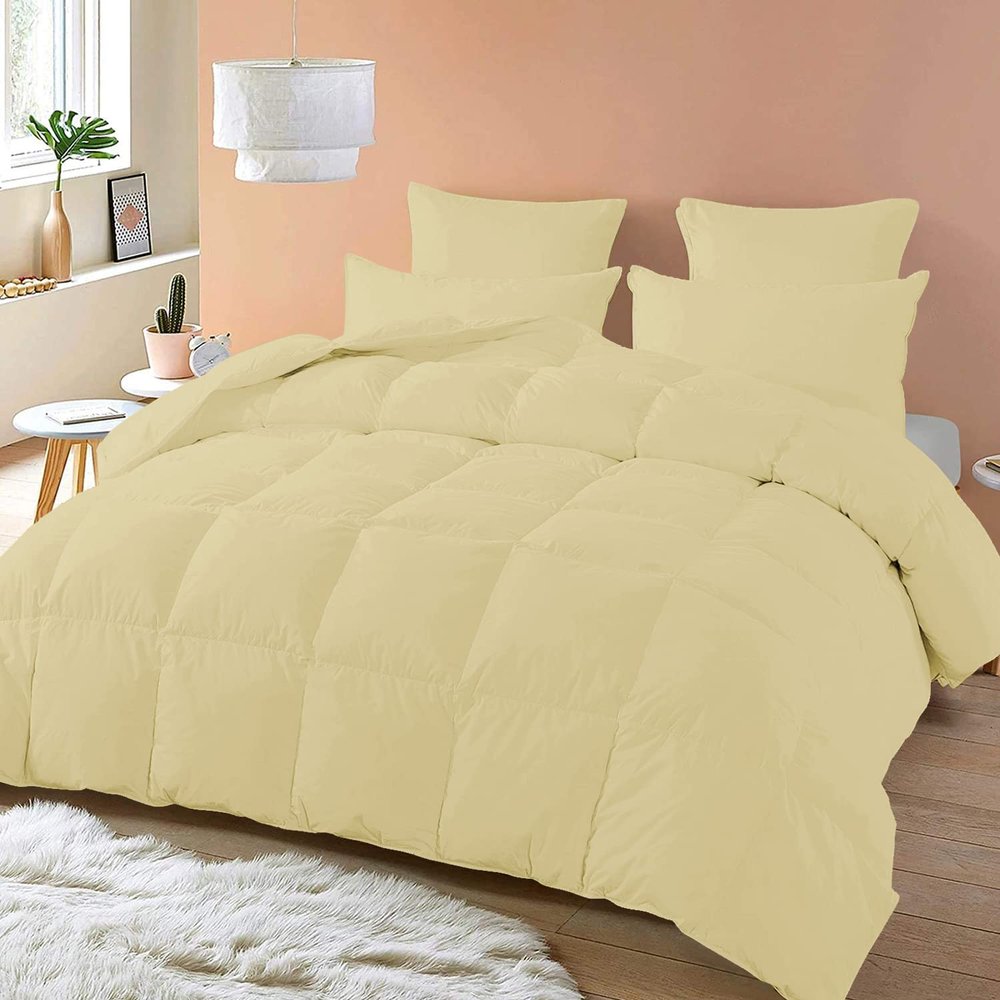 Balsara's Comforter - 100% Egyptian Cotton 800 Thread Count 400GSM Fiber Fill 1Pcs Comforter, Grand King Size (106" x 106") Inch, Ivory Solid