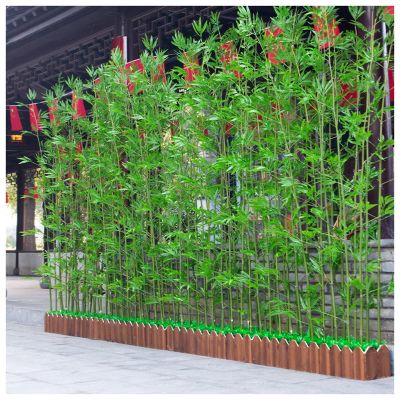 180 150 120 100 cm Tall Artificial Bamboo Room Divider Screen, Porch Fake Tree with Wood Base, Terrace Landscaping Simulation Plants, Indoor Partition ( Color : 1.2m tall , Size : 40x18x18.5cm-8 Pole
