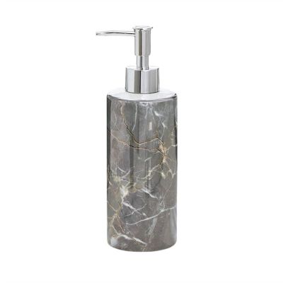 Soap Dispenser for Bathroom Luxury Imitation Marble Texture Ceramic Bath Bottle Lotion Press Bottle 390ML Soap Dispenser Bottles Dispenser (C)