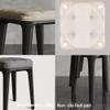 LUXUCURE Set of 4 Stackable Stools,Stacking Stool Plastic Four-Legged Stool, Thick Soft Padded PU Leather Cover, Modern Dining Stool for Home Kitchen or Living Room,Load 330 Lbs (Color : Light Blue) view 3