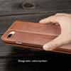 KAVJU Magnetic Adsorption Clamshell Phone Cover, Half Pack Shockproof Protection Case with Card Slots and Cash Slots for Apple iPhone SE 2Nd 4.7 Inch Brown view 4