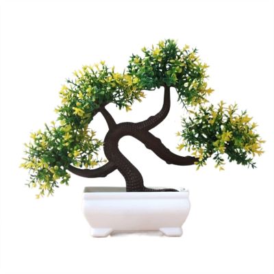 Artificial Trees Small Potted Plants Artificial Flowers Trees Bonsai Home Furnishing Living Room Desktop Decorations Small Ornaments Decorations Simulated Pine (Color : B)