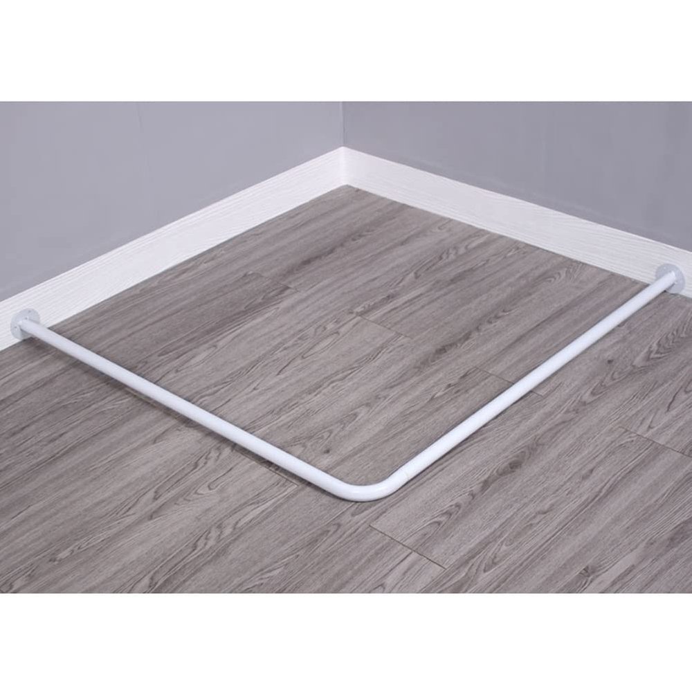 Sxlawesom Fitting Room Curtain Rod - Clothing Store Changing Room Curtain Right Angle Ring Shelf - Wall Hanging Rod (Color : White, Size : 70x70cm)
