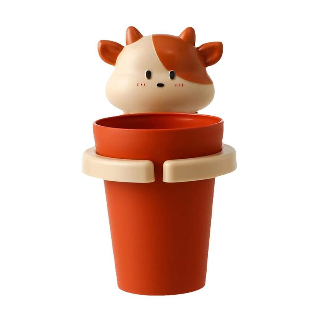 Cartoon Cow Gargle Cup Wall Mounted Kids Toothbrush Holder Cute Bathroom Accessories Children Toothbrush Rinse Cup Organizer