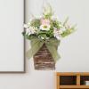 Yardwe Lifelike Artificial Carnation Flowers in Basket Rattan Ideal for Home Office Decor view 2
