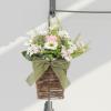 Yardwe Lifelike Artificial Carnation Flowers in Basket Rattan Ideal for Home Office Decor view 3