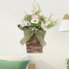 Yardwe Lifelike Artificial Carnation Flowers in Basket Rattan Ideal for Home Office Decor view 4