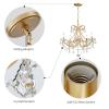 WUZUPS Crystal 5-Light Candle Chandelier Pendant Flushmount Ceiling Light Modern Lighting Fixture for Bedroom Hallway Bar Kitchen Bathroom, H 20.9" x W 21.7", Gold, E12 Base view 3