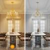 WUZUPS Crystal 5-Light Candle Chandelier Pendant Flushmount Ceiling Light Modern Lighting Fixture for Bedroom Hallway Bar Kitchen Bathroom, H 20.9" x W 21.7", Gold, E12 Base view 4