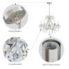 WUZUPS Crystal 5-Light Candle Chandelier Pendant Flushmount Ceiling Light Modern Lighting Fixture for Bedroom Hallway Bar Kitchen Bathroom, H 20.9" x W 21.7", Brushed Nickel, E12 Base view 3
