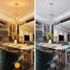 WUZUPS Crystal 5-Light Candle Chandelier Pendant Flushmount Ceiling Light Modern Lighting Fixture for Bedroom Hallway Bar Kitchen Bathroom, H 20.9" x W 21.7", Brushed Nickel, E12 Base view 4
