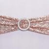 DOWNER Bows Chair Cover Sash,10pcsRose Gold Silver Spandex Sequin Chair Bow Sash Stretch Glitter Chair Band with Round Buckle for Hotel Party Wedding-Red,10 pcs (Color : Black, Size : 10 pcs) view 2