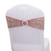 DOWNER Bows Chair Cover Sash,10pcsRose Gold Silver Spandex Sequin Chair Bow Sash Stretch Glitter Chair Band with Round Buckle for Hotel Party Wedding-Red,10 pcs (Color : Black, Size : 10 pcs) view 3