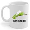 Personalized Green Fischer's Chameleon Angel Wings Memorial Coffee Mug - Sympathy Gifts for Animal Lovers White Cup 11 oz view 1