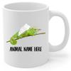 Personalized Green Fischer's Chameleon Angel Wings Memorial Coffee Mug - Sympathy Gifts for Animal Lovers White Cup 11 oz view 2