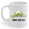 Personalized Green Senegal Chameleon Angel Wings Memorial Coffee Mug - Sympathy Gifts for Animal Lovers White Cup 11 oz view 1