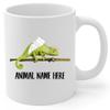 Personalized Green Senegal Chameleon Angel Wings Memorial Coffee Mug - Sympathy Gifts for Animal Lovers White Cup 11 oz view 2