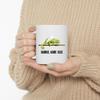 Personalized Green Senegal Chameleon Angel Wings Memorial Coffee Mug - Sympathy Gifts for Animal Lovers White Cup 11 oz view 3