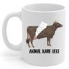 Personalized Brown Swiss Cow Cattle Angel Wings Memorial Coffee Mug - Sympathy Gifts for Animal Lovers White Cup 11 oz view 1
