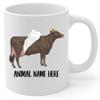 Personalized Brown Swiss Cow Cattle Angel Wings Memorial Coffee Mug - Sympathy Gifts for Animal Lovers White Cup 11 oz view 2