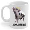 Personalized Mini Juliana Pig Angel Wings Memorial Coffee Mug - Sympathy Gifts for Animal Lovers White Cup 11 oz view 1
