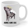 Personalized Mini Juliana Pig Angel Wings Memorial Coffee Mug - Sympathy Gifts for Animal Lovers White Cup 11 oz view 2