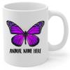 Personalized Purple Butterfly Angel Wings Memorial Coffee Mug - Sympathy Gifts for Animal Lovers White Cup 11 oz view 2