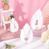 CRASPIRE 3 Sizes Acrylic Necklace Display Stands White Leaf Shaped Jewelry Trade Show Store Exhibit Gallery Photo Taking Props Fine Presentation Hanging Supplies Home Decor Vanity Fashion view 4
