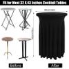 JALANCY 4 Packs 32 x 43 Inch Spandex Round Cocktail Table Skirts with Wavy Drapes Stretch Cocktail Tablecloth Fitted High Top Tables for Wedding Bar Party Banquet (Black) view 2