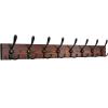 IBosins Wall Mounted Coat Rack, 31-2/5'' Long, Entryway Hanging Rack, Metal Wood Coat Hooks Rack with 8 Black Rustic Tri-Hooks Rail for Coat, Bag, Towel, Key, Hat, Umbrella view 1