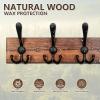 IBosins Wall Mounted Coat Rack, 31-2/5'' Long, Entryway Hanging Rack, Metal Wood Coat Hooks Rack with 8 Black Rustic Tri-Hooks Rail for Coat, Bag, Towel, Key, Hat, Umbrella view 3