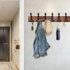 IBosins Wall Mounted Coat Rack, 31-2/5'' Long, Entryway Hanging Rack, Metal Wood Coat Hooks Rack with 8 Black Rustic Tri-Hooks Rail for Coat, Bag, Towel, Key, Hat, Umbrella view 4