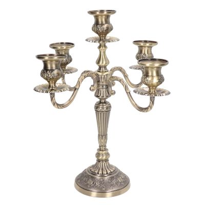 Tyenaza Candelabra, Metal Candle Stand Zinc Alloy Delicate Decorative Retro Candelabra for Dinner Table Fireplace Wedding