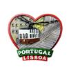 Lisbon Portugal Heart Shape Refrigerator Magnet 3D Travel Souvenir Fridge Decoration Magnetic Sticker Hand Painted Craft Collection view 1