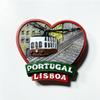 Lisbon Portugal Heart Shape Refrigerator Magnet 3D Travel Souvenir Fridge Decoration Magnetic Sticker Hand Painted Craft Collection view 2