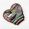 Lisbon Portugal Heart Shape Refrigerator Magnet 3D Travel Souvenir Fridge Decoration Magnetic Sticker Hand Painted Craft Collection view 3