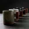 Coffee Cup Household Mug Wooden Handle Ceramic Water Cup Mug Coffee Cup Creative Personality Breakfast Milk Cup Oatmeal Cup Tea Cup (Size : 350ml, Color : MULTI) view 3